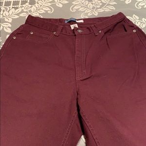 Liz Claiborne Burgundy Jeans Size 12 Skinny